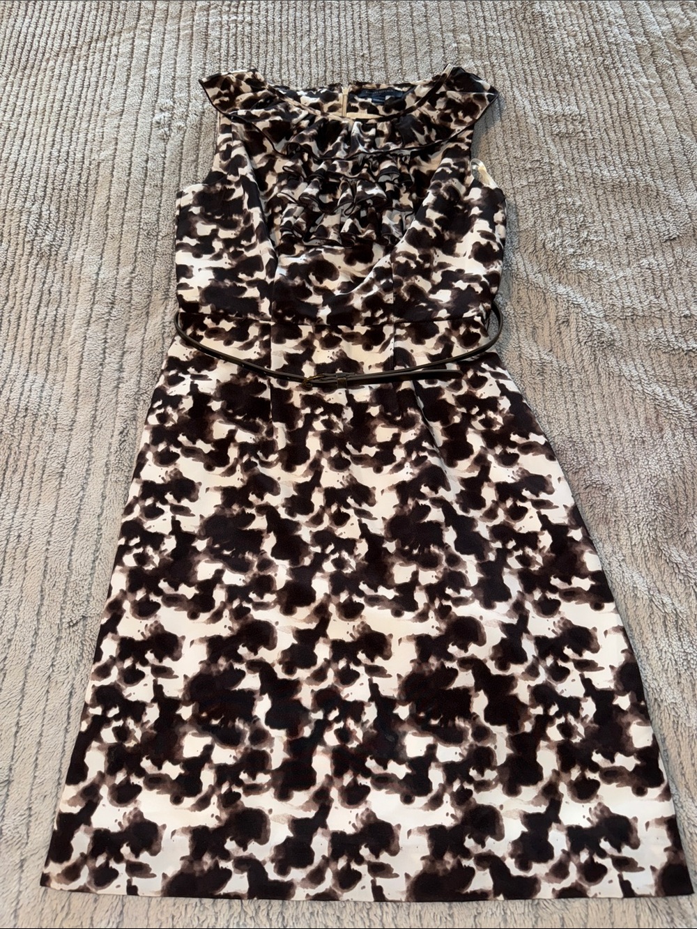 Banana Republic Black and Cream Printed Dress